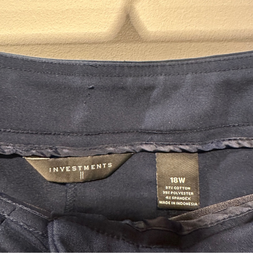 Investments Navy Stretch Capris - 18W - Picture 4 of 5